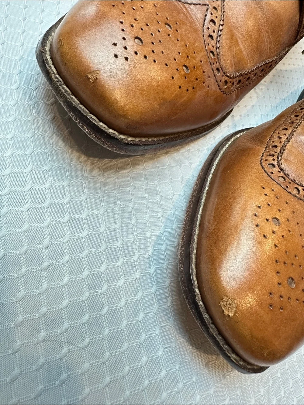 Cole Haan Giraldo Wingtip Shoes British Tan Leather Oxford Derby 14
